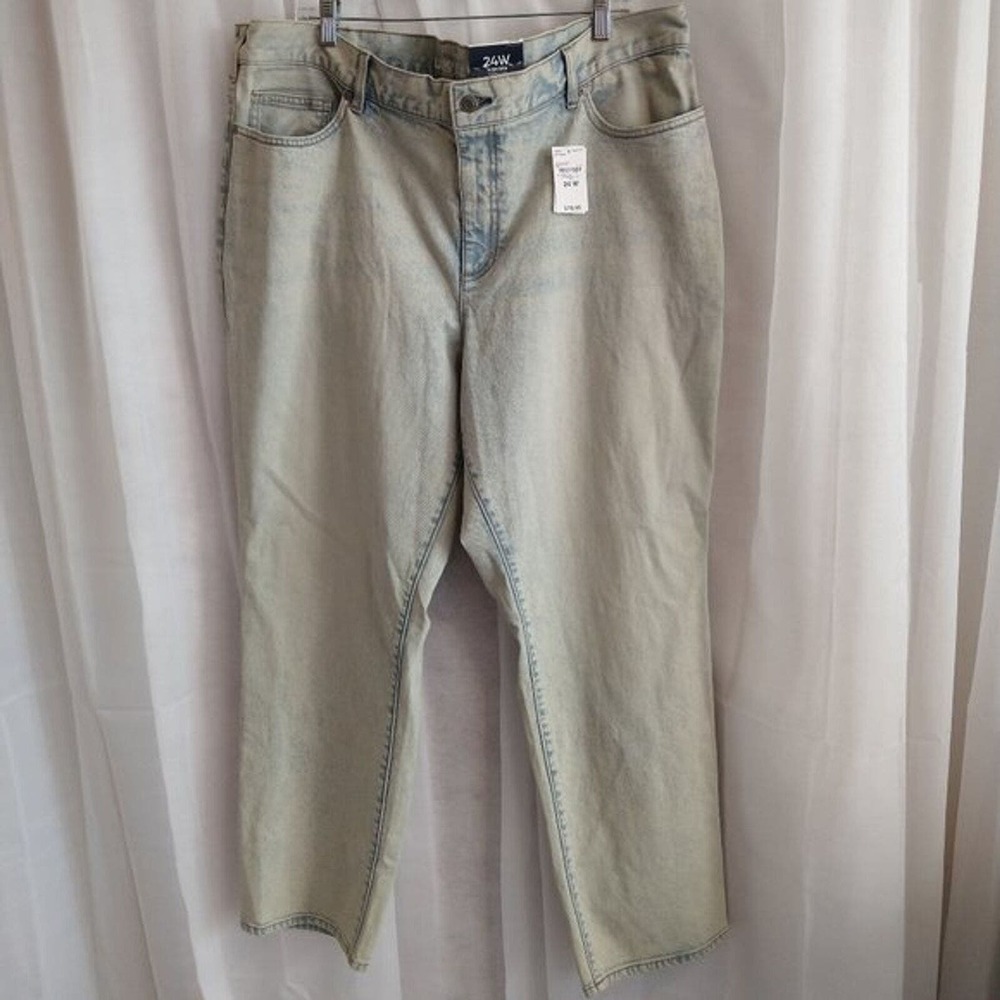 Lands End‎ Womens Jeans Womens 24W Light Wash High Rise Straight Leg New